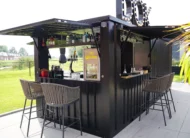 Conteneur Bar Démontable 6×2 mètres XL Bleu RAL 5015