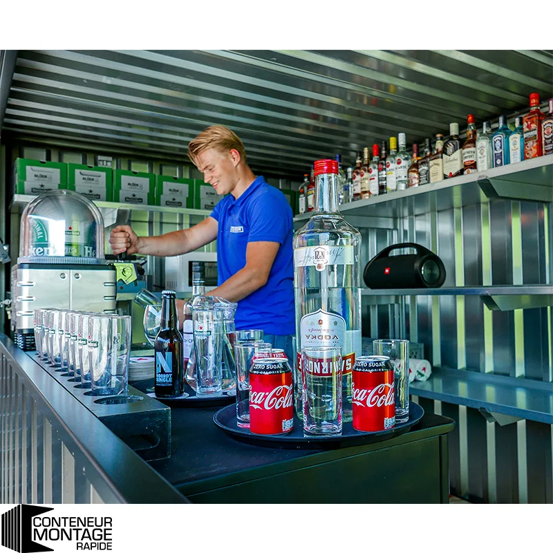 Conteneur bar démontable 3×2 XL RAL 9005